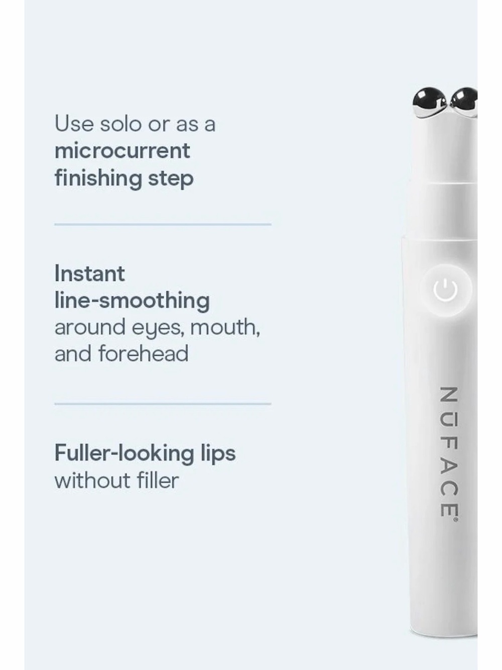 NuFace Mini Microcurrent Eye & Lip Device — White with Silver Tips